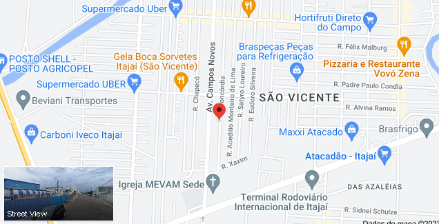 mapa marcando o endereço da loja no Rio de Janeiro